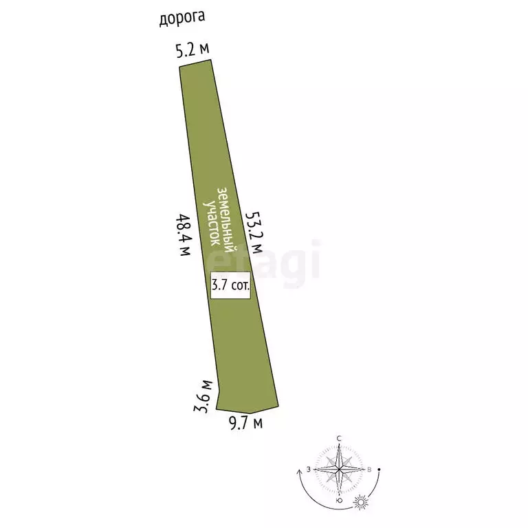 Участок в Приморский, Абрикосовая улица, 8 (3.69 м) - Фото 1