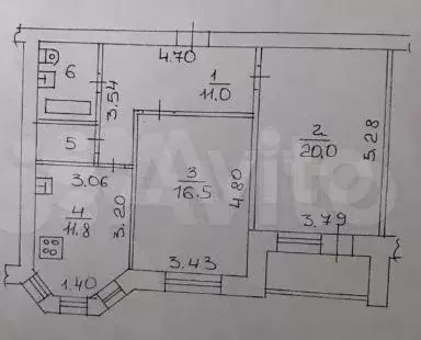 2-к. квартира, 65,7 м, 9/9 эт. - Фото 0