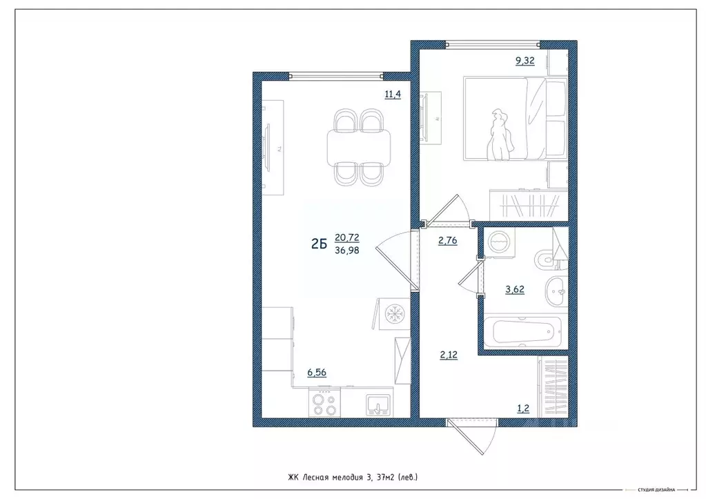2-к кв. Тверская область, Тверь ул. Левитана, 93А (37.0 м) - Фото 2