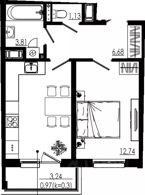 1-к кв. Ленинградская область, Тосненский район, Форносовское ... - Фото 1