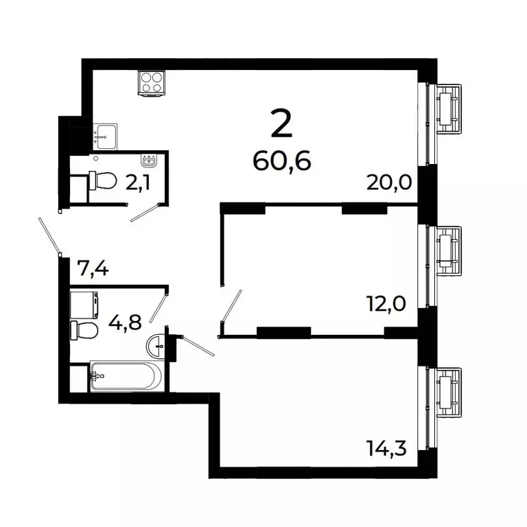 2-комнатная квартира: Нижний Новгород, квартал Кооперативный посёлок ... - Фото 1
