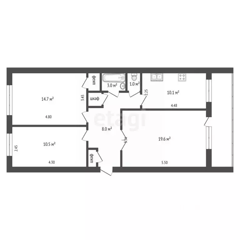 1-к кв. Крым, Красногвардейский район, с. Восход ул. Юбилейная (38.5 ... - Фото 2