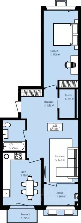 2-к кв. Дагестан, Дербент Камеллия жилой комплекс (68.1 м) - Фото 1