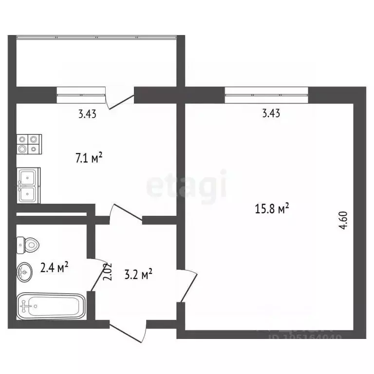 1-к кв. Крым, Щелкино Ленинский район, 2-й мкр, 77 (29.5 м) - Фото 2
