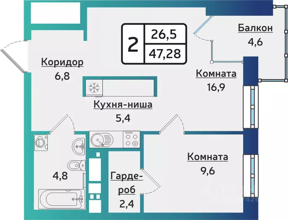 2-к кв. Удмуртия, Ижевск Аэропорт жилрайон, Артнова жилой комплекс ... - Фото 0