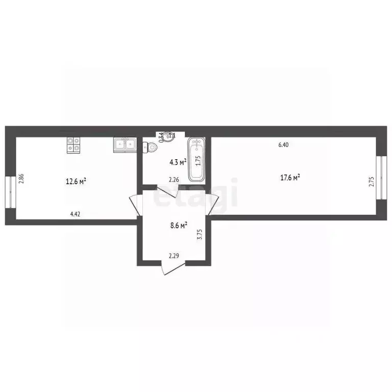 2-к кв. Башкортостан, Стерлитамакский район, Куганакский сельсовет, с. ... - Фото 2