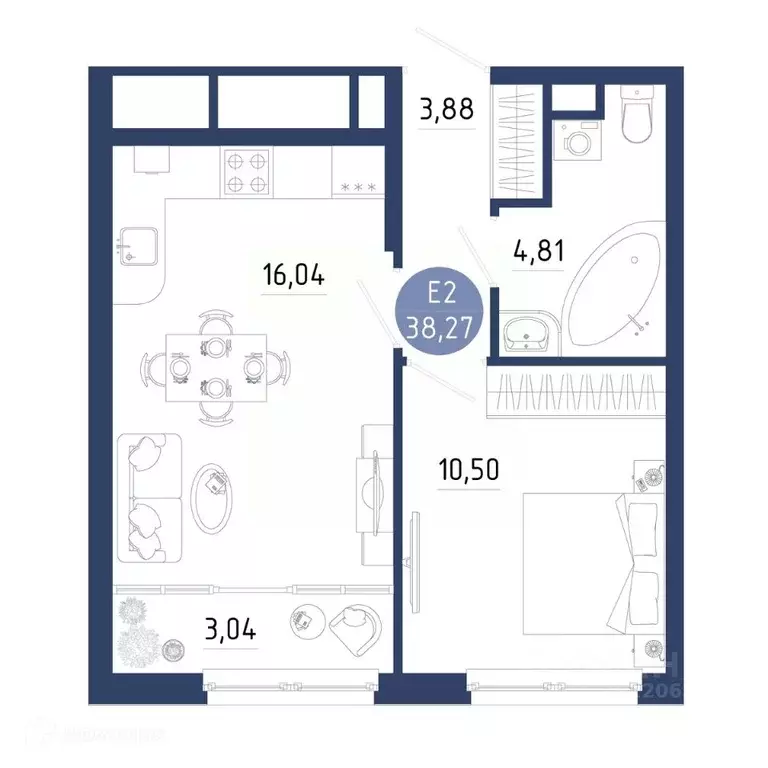 1-к кв. Рязанская область, Рязанский муниципальный округ, с. Дядьково ... - Фото 2