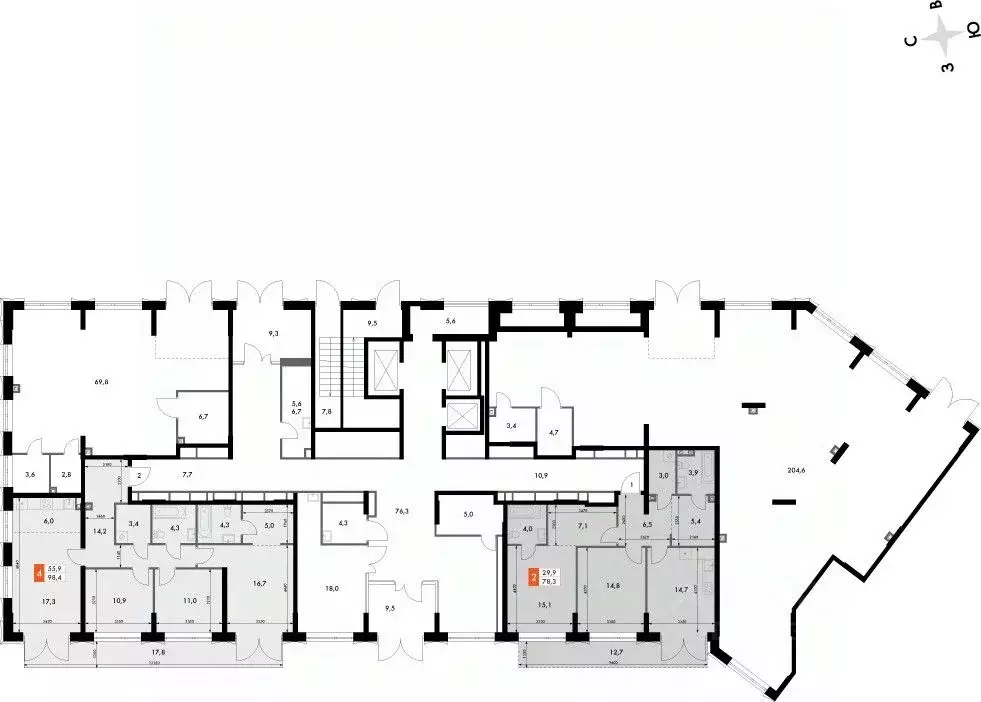 2-к кв. Нижегородская область, Нижний Новгород Черниговская ул. (78.3 ... - Фото 1