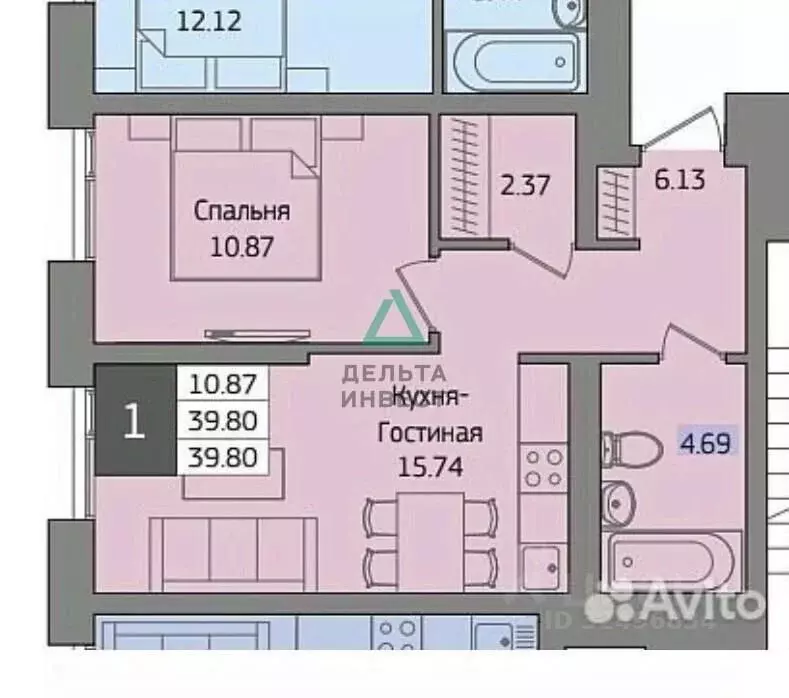 2-к кв. Башкортостан, Уфа Коммунистическая ул., 98/1 (39.3 м) - Фото 2