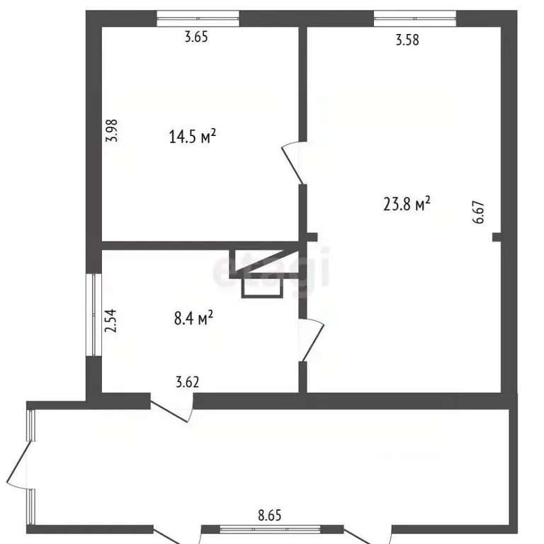 Дом в Кемеровская область, Березовский ул. Леонова, 10 (47 м) - Фото 2