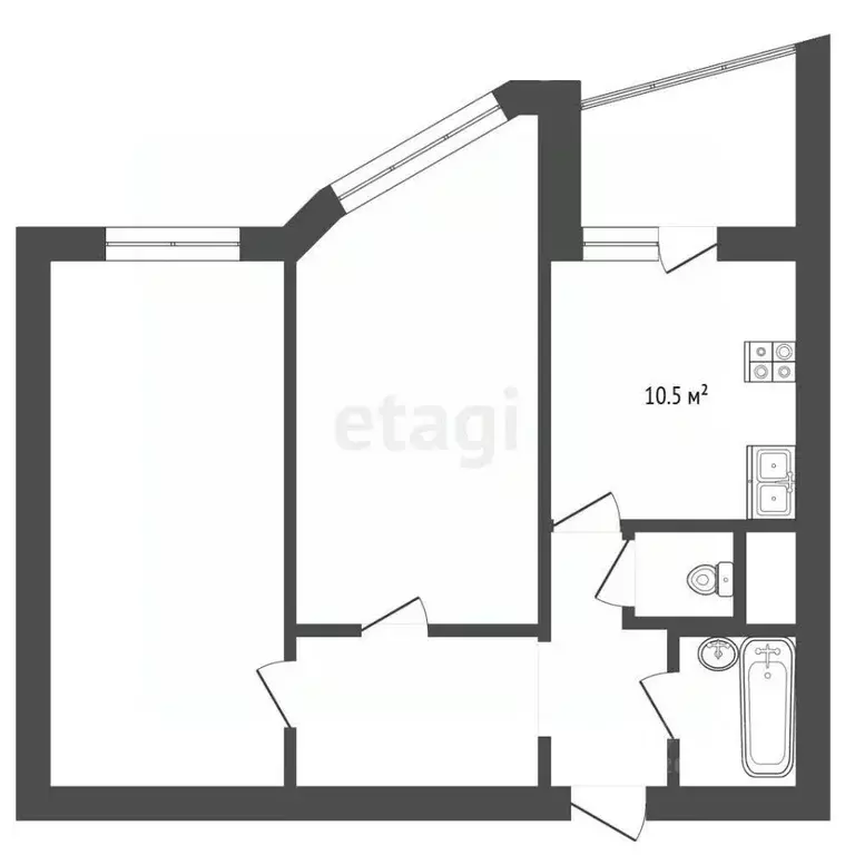 2-к кв. Московская область, Химки Молодежная ул., 54 (61.7 м) - Фото 2