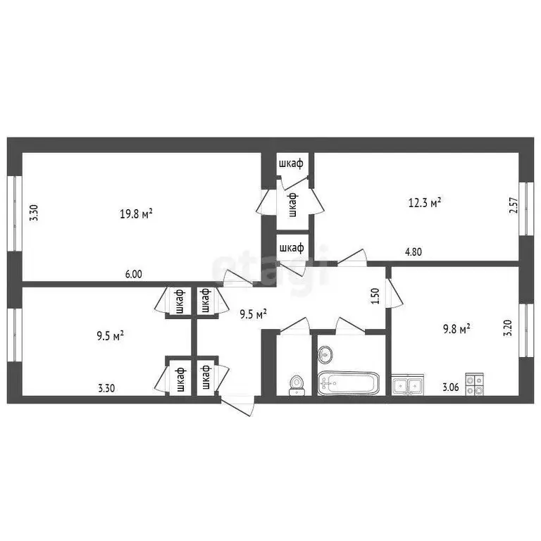 3-комнатная квартира: Новый Уренгой, Надымская улица, 3 (68.5 м) - Фото 1