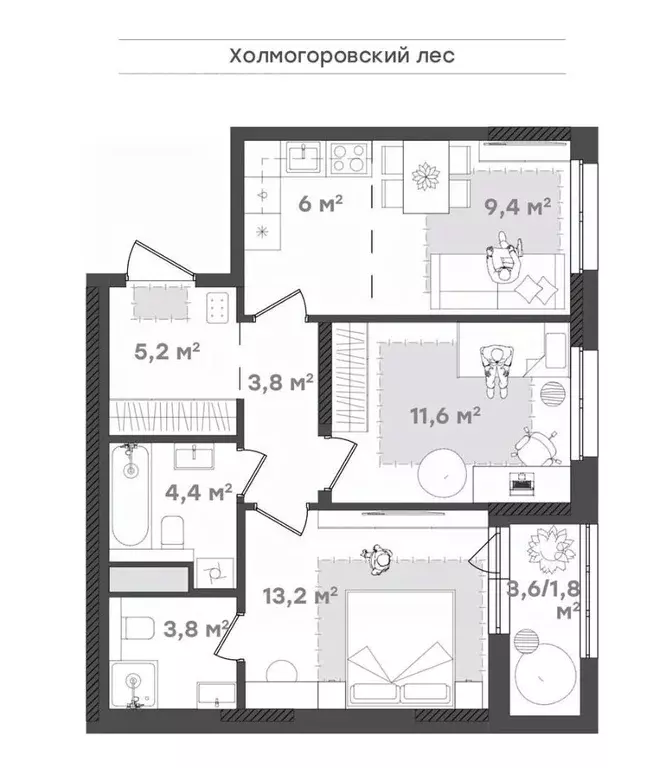 3-к кв. Удмуртия, Ижевск ул. Холмогорова, 107 (58.8 м) - Фото 1