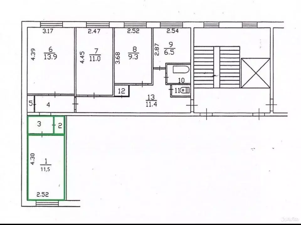 Комната Ленинградская область, Всеволожск Ленинградская ул., 11 (11.5 ... - Фото 2