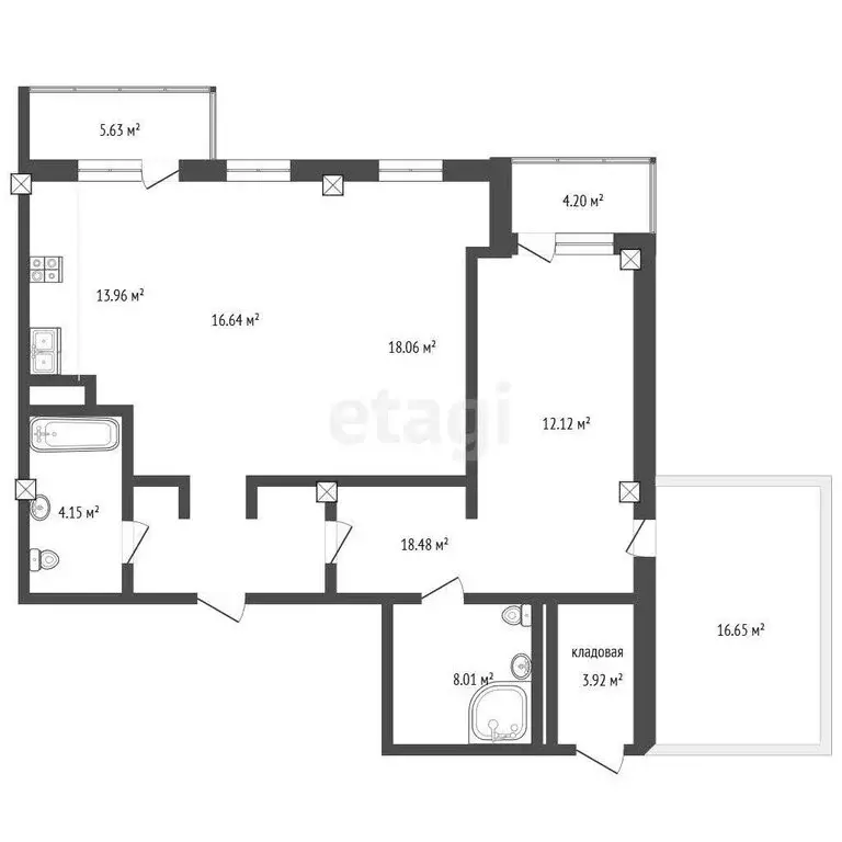 3-комнатная квартира: Якутск, Губинский округ, улица Ларионова, 2 (94 ... - Фото 1