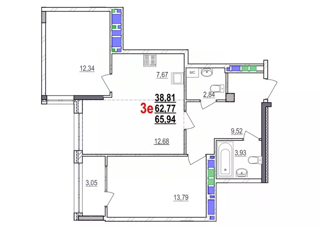3-к кв. Белгородская область, Белгород просп. Богдана Хмельницкого, ... - Фото 1