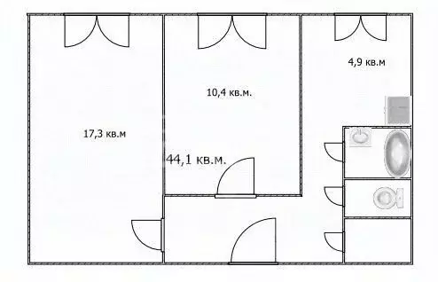 2-к кв. Томская область, Томск пос. Сосновый Бор, ул. 2-я Лесная, 75/2 ... - Фото 1