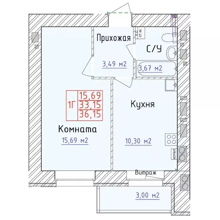 1-к кв. Ярославская область, Ярославль 1-й мкр,  (36.15 м) - Фото 0
