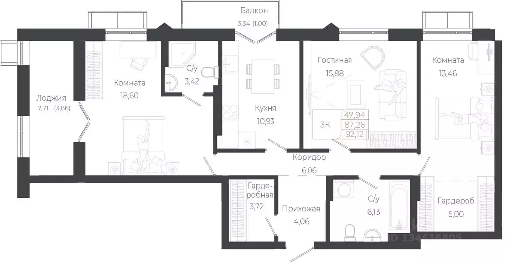 3-к кв. Алтай, Майминский район, с. Майма ул. Энергетиков (92.12 м) - Фото 1