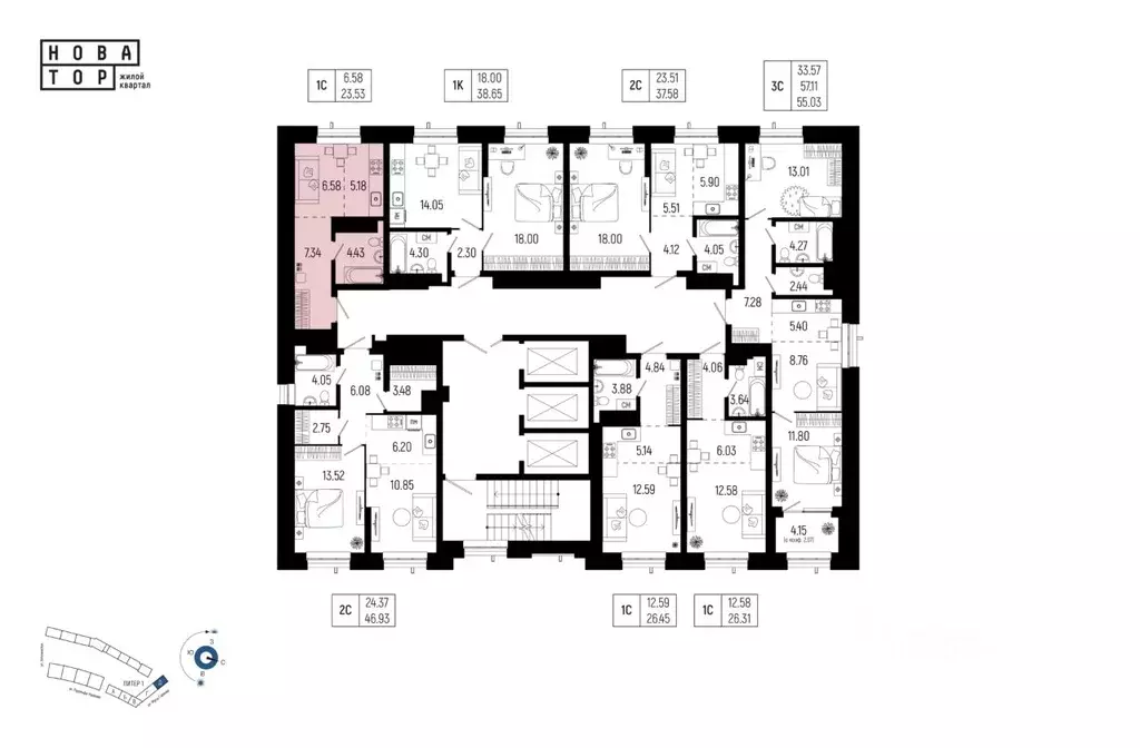 1-к кв. Башкортостан, Уфа Глумилино-1 мкр, Новатор жилой комплекс ... - Фото 2