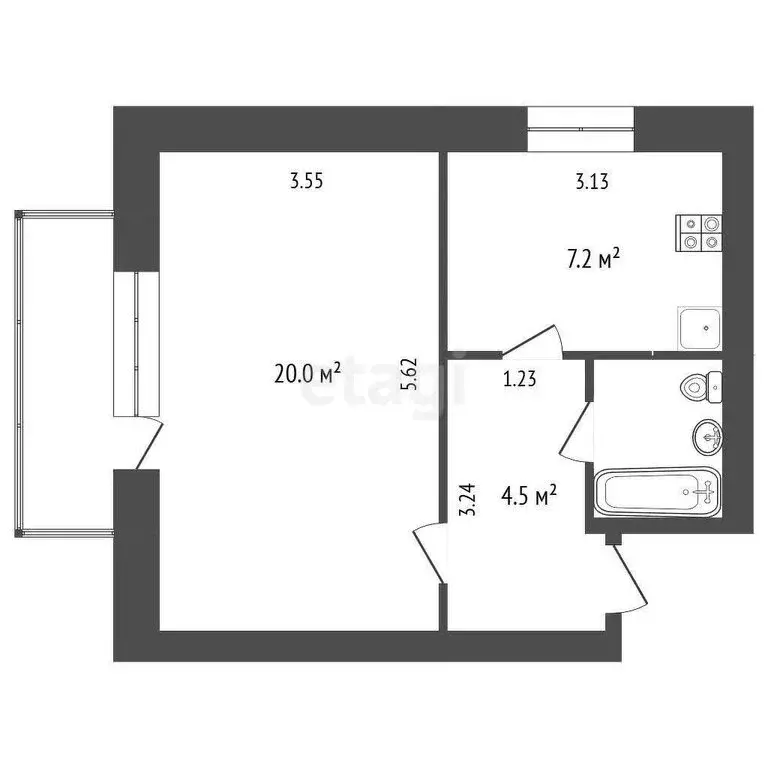 1-комнатная квартира: Школьное, улица Мира, 15 (36 м) - Фото 1