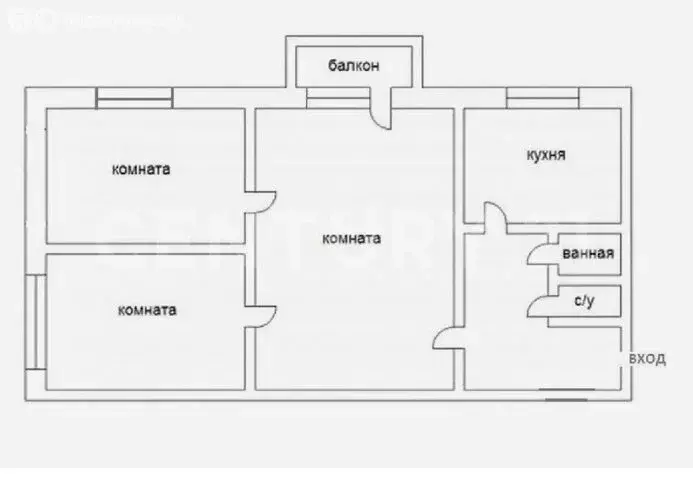 3-комнатная квартира: Барнаул, улица Эмилии Алексеевой, 52 (57.8 м) - Фото 1