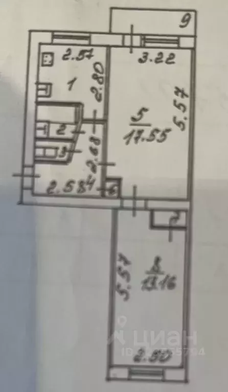 2-к кв. Белгородская область, Белгород ул. Костюкова, 28 (46.0 м) - Фото 2