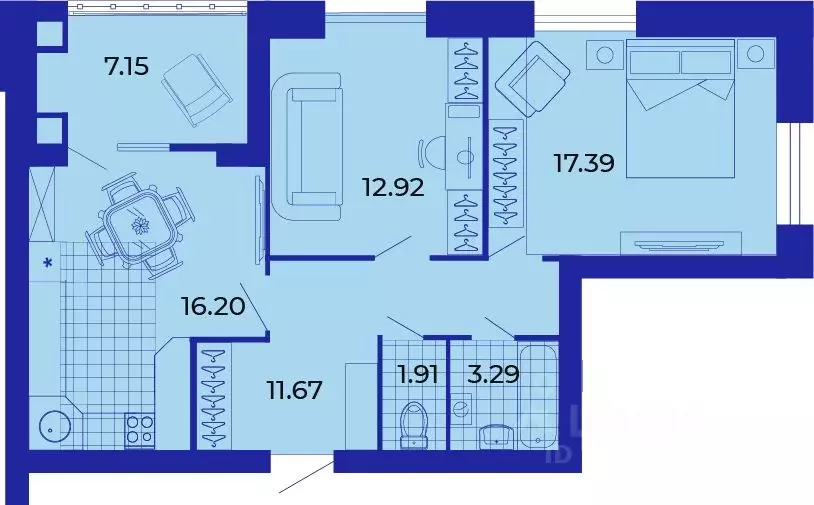 2-к кв. Брянская область, Брянск ул. Ильи Иванова, 5 (71.0 м) - Фото 1