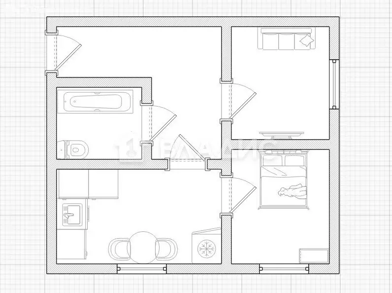 2-комнатная квартира: Пенза, улица Кижеватова, 24 (34.8 м) - Фото 2