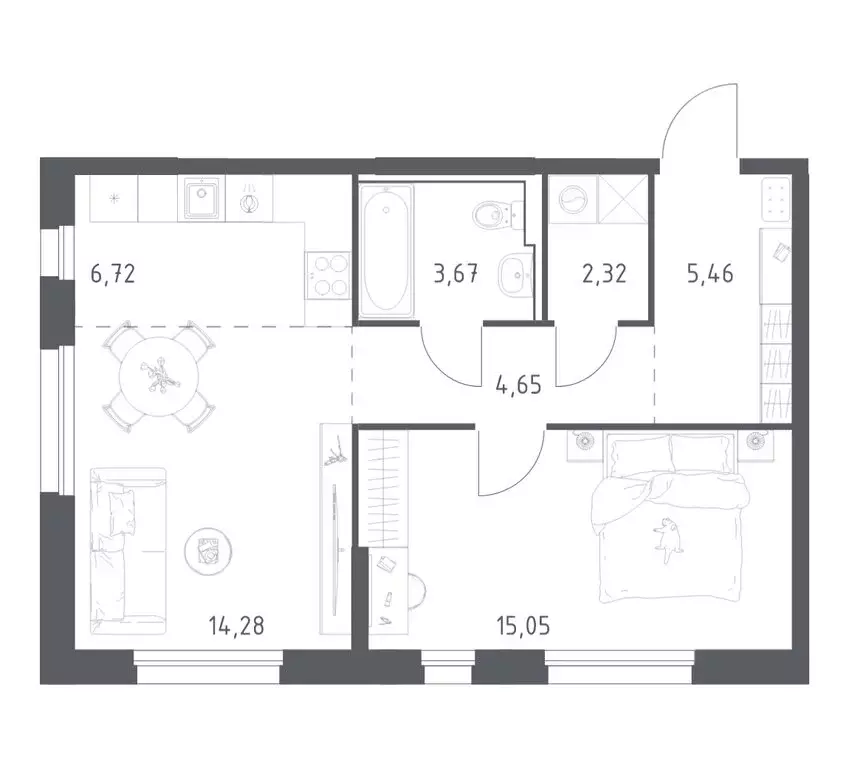 1-комнатная квартира: Владивосток, Ленинский район (52.15 м) - Фото 1