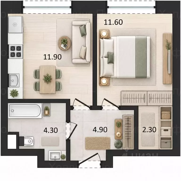 2-к кв. Москва Летниковская ул., 6к2 (35.5 м) - Фото 1