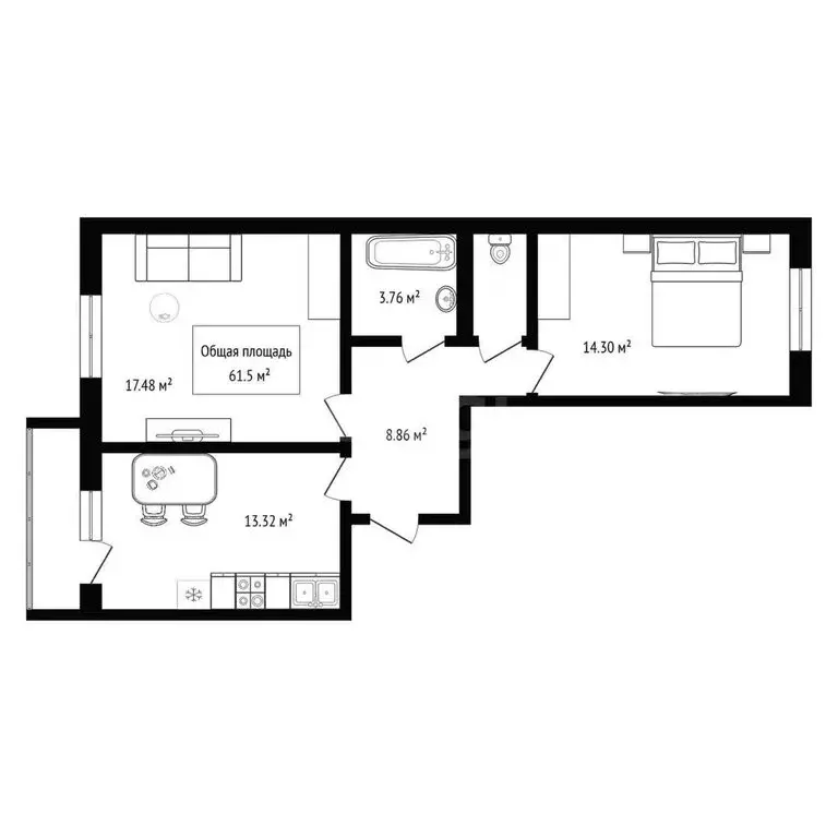 2-комнатная квартира: Бердск, Звёздная улица, 11 (61.5 м) - Фото 1