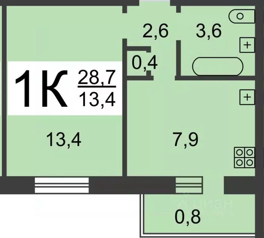 1-к кв. Нижегородская область, Нижний Новгород ул. Александра Люкина, ... - Фото 2