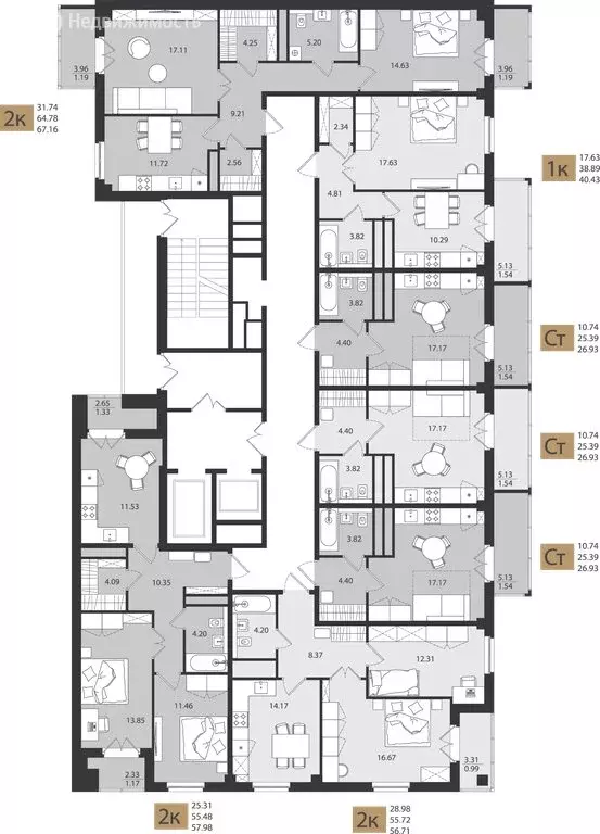 2-комнатная квартира: Архангельск, ЖК Форт (56.71 м) - Фото 1
