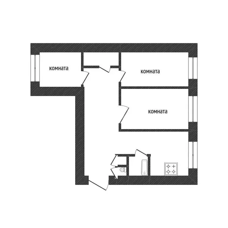 3-комнатная квартира: Кириши, проспект Ленина, 28 (69.8 м) - Фото 1