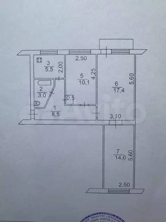 3-к. квартира, 60 м, 1/5 эт. - Фото 0