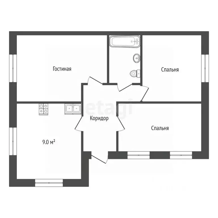 3-к кв. Ростовская область, Аксай ул. Гулаева, 119 (57.1 м) - Фото 1