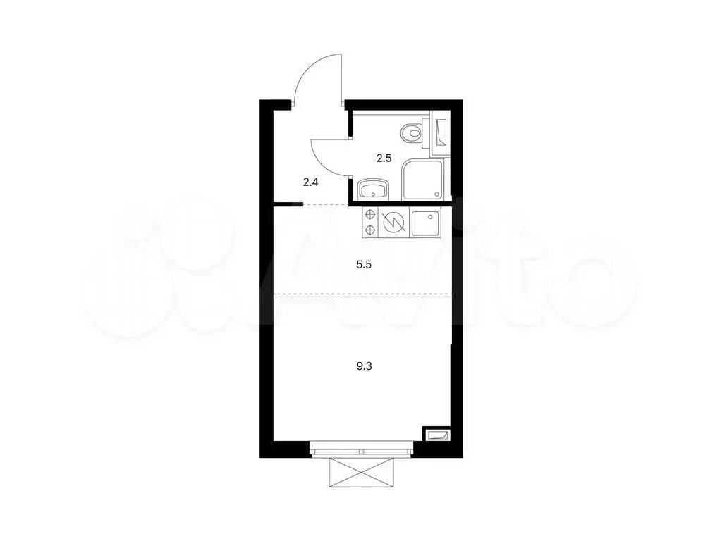 Квартира-студия, 19,7 м, 22/30 эт. - Фото 0