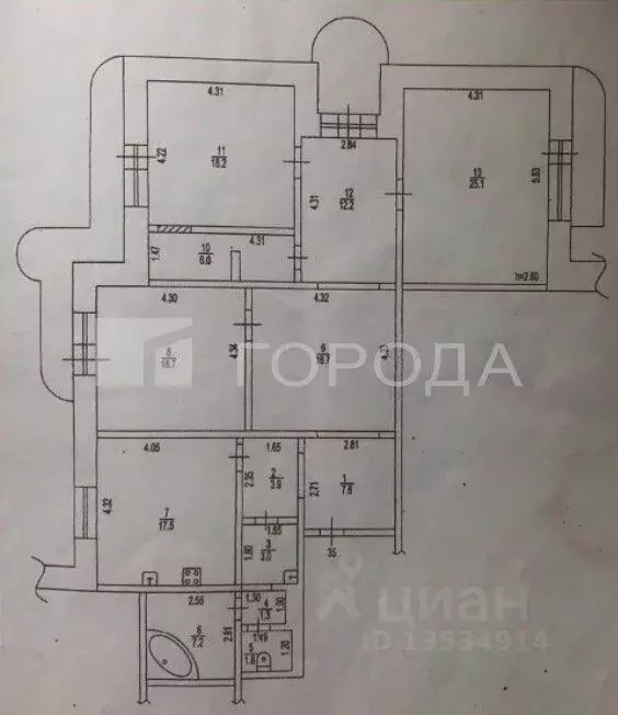 3-к кв. Алтайский край, Барнаул ул. Попова, 98 (154.0 м) - Фото 2