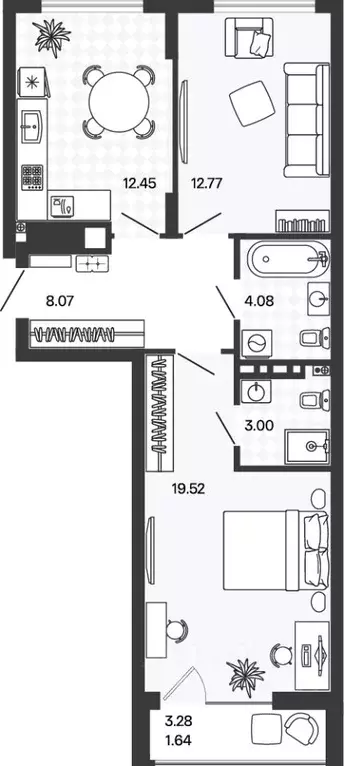 2-к кв. Калининградская область, Гурьевский муниципальный округ, пос. ... - Фото 1