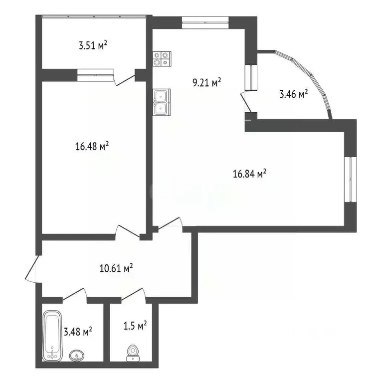 2-к кв. Калужская область, Калуга ул. Минская, 24 (65.09 м) - Фото 0