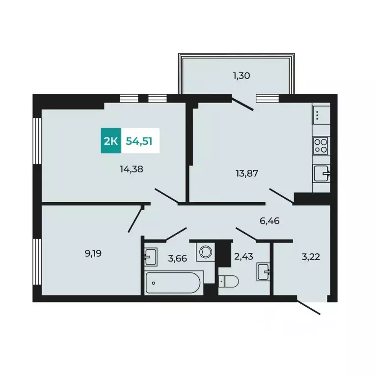 2-к кв. Ростовская область, Аксайский район, Щепкинское с/пос, пос. ... - Фото 1