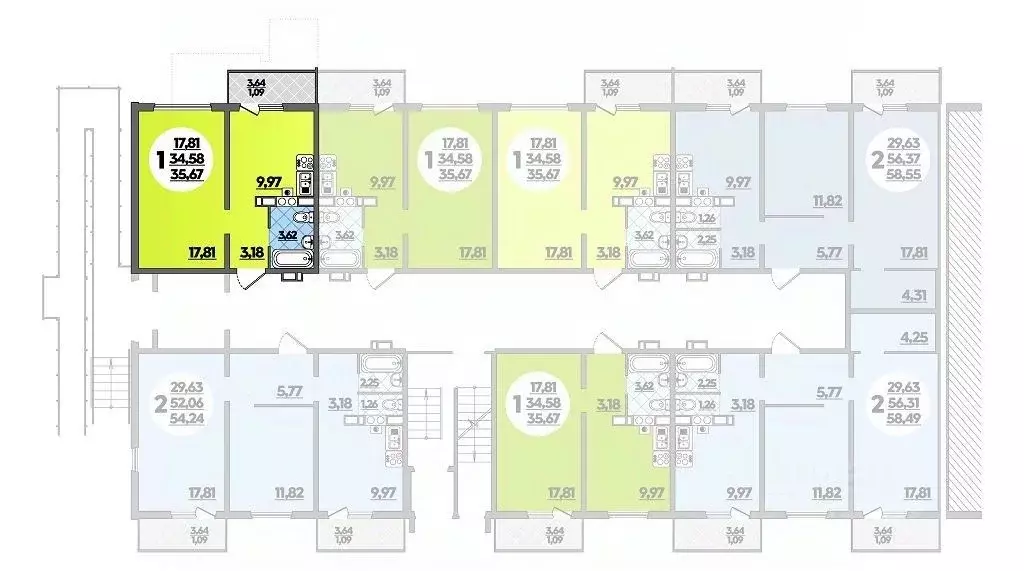 1-к кв. Краснодарский край, Тихорецк Краснооктябрьская ул., 60 (35.67 ... - Фото 1