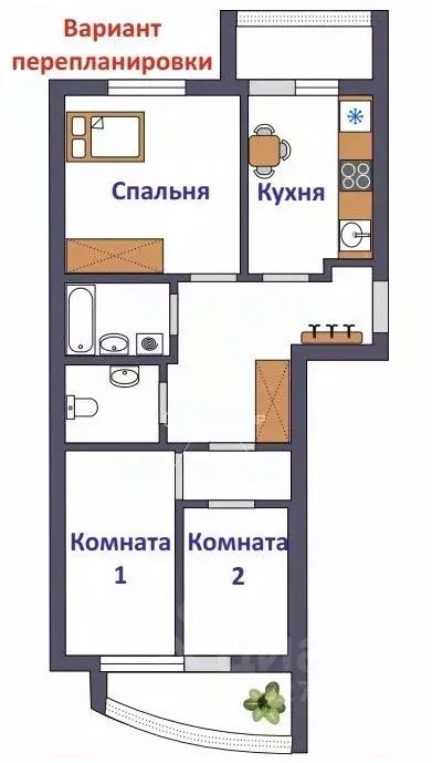 2-к кв. Кировская область, Киров ул. Молодой Гвардии, 90 (77.0 м) - Фото 2