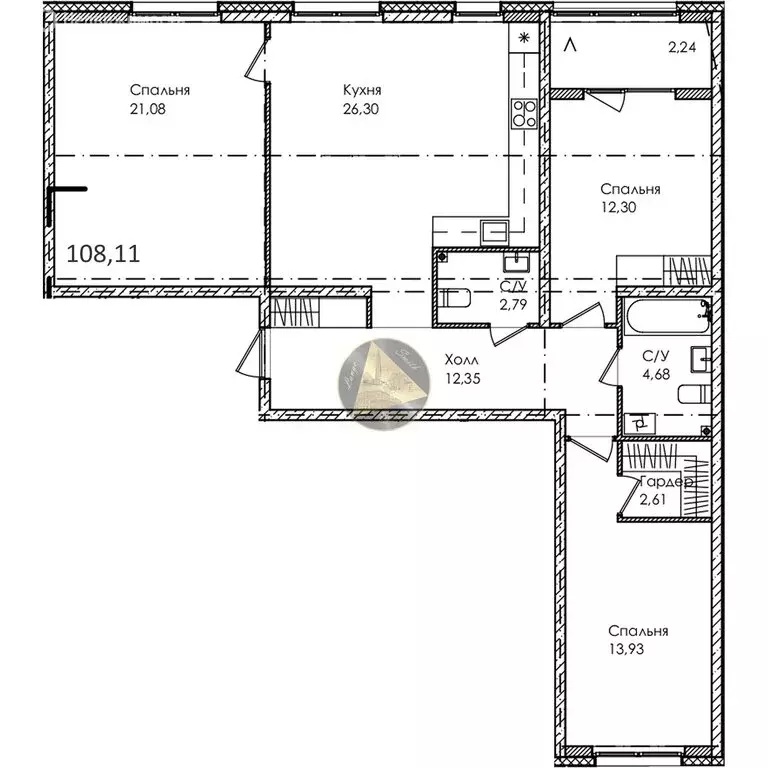 3-комнатная квартира: Сестрорецк, Авиационная улица, 5к7 (108.11 м) - Фото 0