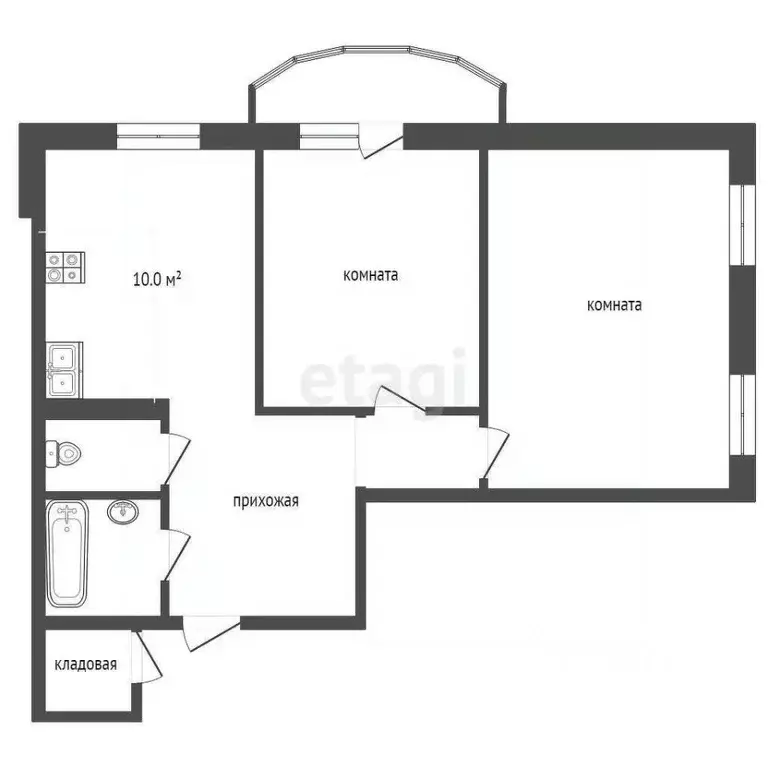 2-к кв. Тюменская область, Тюмень ул. Героев Космоса, 23 (53.3 м) - Фото 0