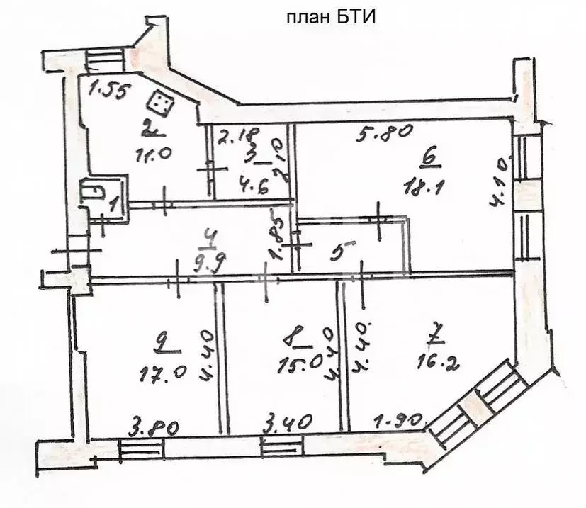 4-к кв. Тульская область, Тула просп. Ленина, 42 (98.0 м) - Фото 2