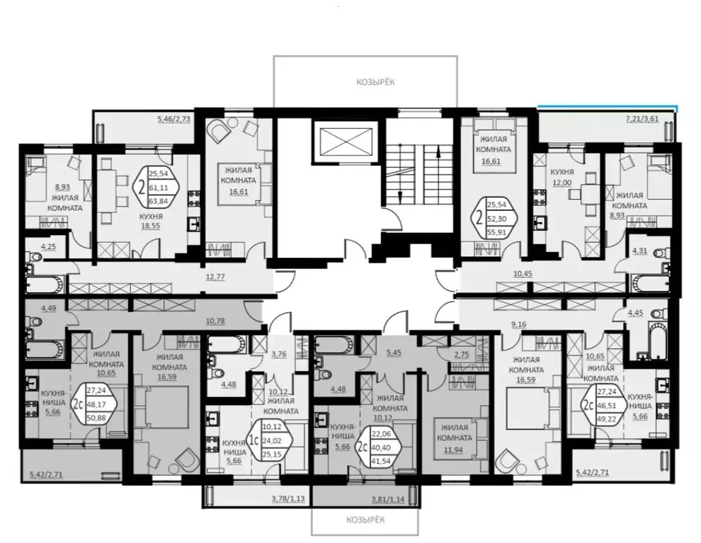 2-к кв. Пермский край, д. Кондратово ул. Г.Н. Нифантова, 12 (63.84 м) - Фото 2