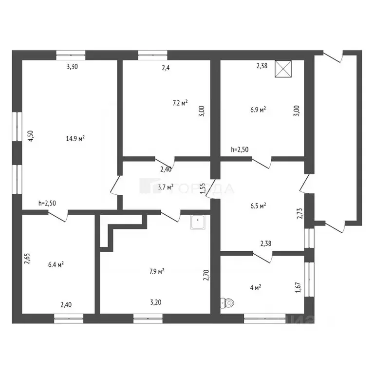 Дом в Кемеровская область, Прокопьевск Баргузинская ул., 73 (65 м) - Фото 2