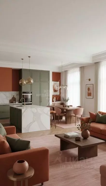 3-к кв. Санкт-Петербург ул. Грота, 1-3Г (133.0 м) - Фото 1